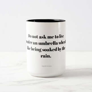 Inspirerende quote tweekleurige koffiemok