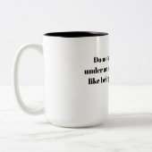 Inspirerende quote tweekleurige koffiemok (Links)