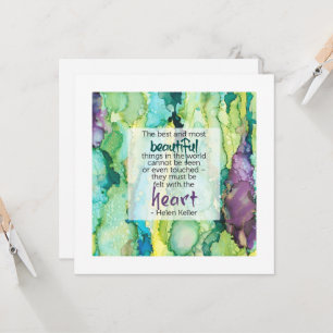 Inspirerende quote van Helen Keller, mooie kaart