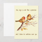 Inspirerende quote Zijn oog is op de Mus, (Voorkant / Achterkant)