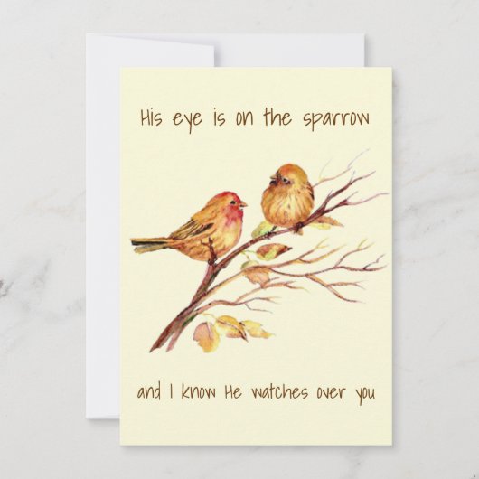 Inspirerende quote Zijn oog is op de Mus, (Voorkant)