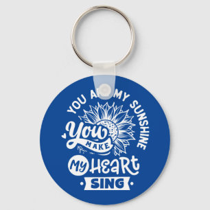 Inspirerende quote Zonnebloem Sleutelhanger