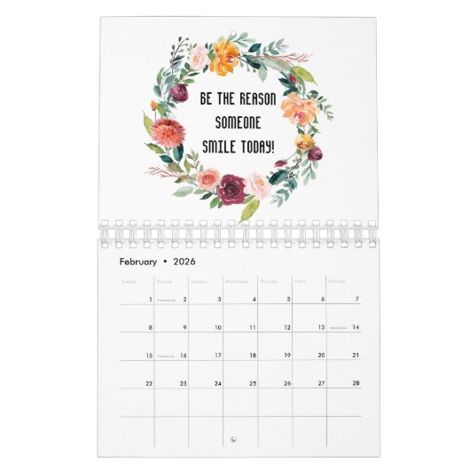 Inspirerende quotes Bloemenkrans Bloemmonogram Kalender (Feb 2026)