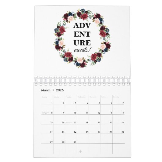 Inspirerende quotes Bloemenkrans Bloemmonogram Kalender (Mar 2026)