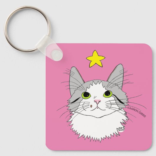 Inspirerende Ragdoll Kat Gizmo Mirakels Sleutelhanger (Voorkant)