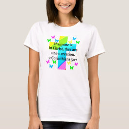 INSPIRERENDE REGENBOOGKRUIS 2 KORINTHE 5:17 T-SHIRT