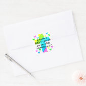 INSPIRERENDE REGENBOOGKRUIS 2 KORINTHE 5:17 VIERKANTE STICKER (Envelop)
