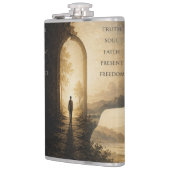 Inspirerende Reis Hip Flask | Geloof Boven Angst Heupfles (Links)