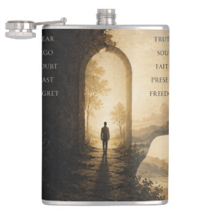 Inspirerende Reis Hip Flask   Geloof Boven Angst  Heupfles