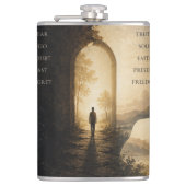 Inspirerende Reis Hip Flask | Geloof Boven Angst Heupfles (Voorkant)