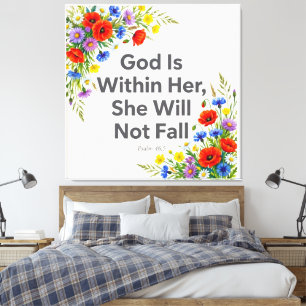 Inspirerende religieuze citaat botanisch omwikkeld canvas afdruk