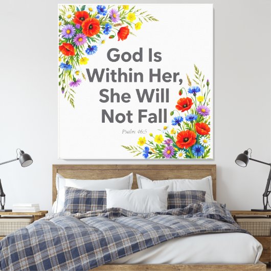 Inspirerende religieuze citaat botanisch omwikkeld canvas afdruk (Insitu (Slaapkamer))