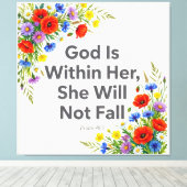 Inspirerende religieuze citaat botanisch omwikkeld canvas afdruk (Insitu (Houten vloer))