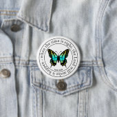 Inspirerende religieuze vlinder woordkunst ronde button 7,6 cm (In situ)