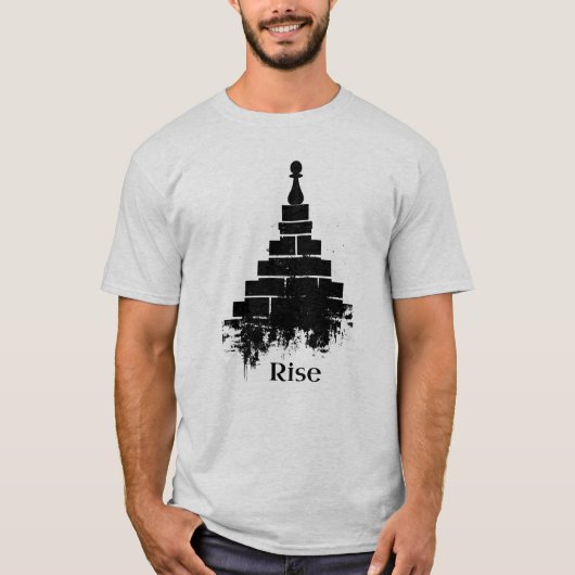 Inspirerende Rise Chess Pawn T-shirt (Voorkant)