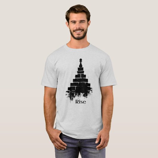 Inspirerende Rise Chess Pawn T-shirt (Voorkant volledig)