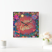 Inspirerende rode verspreiding Vriendelijkheid Blo Vierkante Klok (Huis)