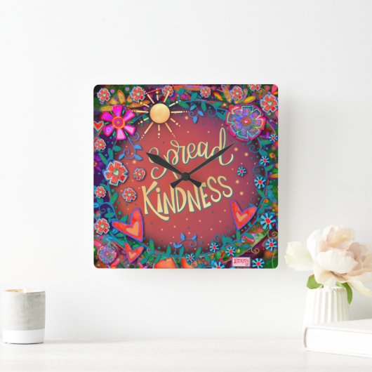 Inspirerende rode verspreiding Vriendelijkheid Blo Vierkante Klok (Huis)