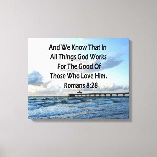 INSPIRERENDE ROMEINEN 8:28 BIJBELVERS CANVAS AFDRUK (Voorkant)