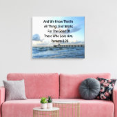 INSPIRERENDE ROMEINEN 8:28 BIJBELVERS CANVAS AFDRUK (Insitu (Woonkamer))