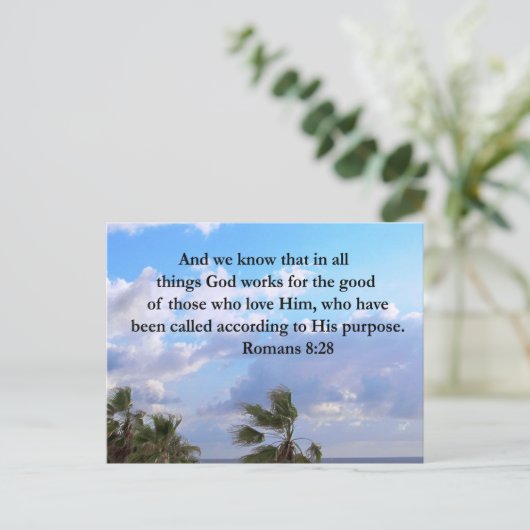 INSPIRERENDE ROMEINEN 8:28 DESIGN BRIEFKAART (Staand voorkant)