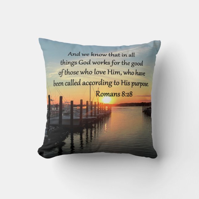 INSPIRERENDE ROMEINEN 8:28 DESIGN KUSSEN (Voorkant)