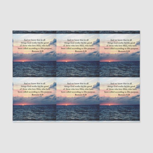 INSPIRERENDE ROMEINEN 8:28 DESIGN TISSUEPAPIER (Voorkant)