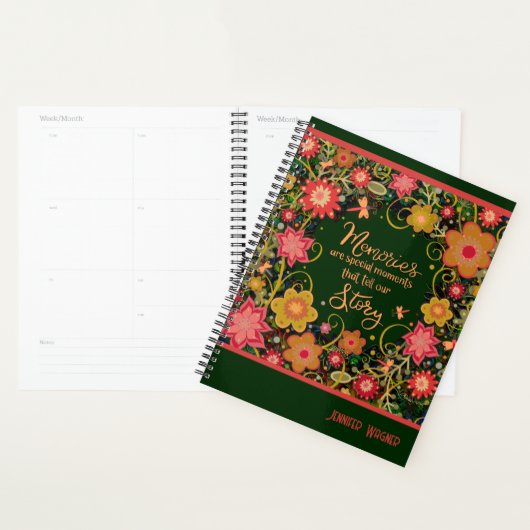 Inspirerende roze bloemige herinneringen citeren i planner (Display)