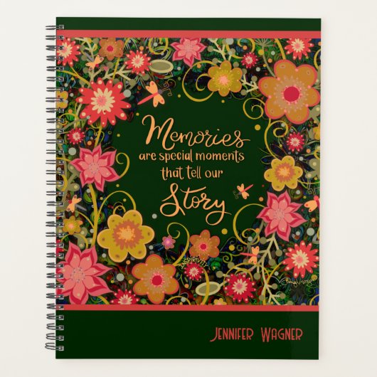 Inspirerende roze bloemige herinneringen citeren i planner (Voorkant)