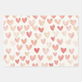 Inspirerende Roze Crème Harten Inpakpapier Vel (Voorkant 3)