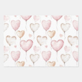 Inspirerende Roze Crème Harten Inpakpapier Vel (Voorkant 2)