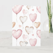 Inspirerende Roze Crème Harten Kaart (Achterkant)