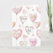 Inspirerende Roze Crème Harten Kaart (Voorkant)