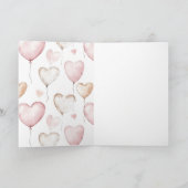 Inspirerende Roze Crème Harten Kaart (Binnen)
