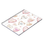 Inspirerende Roze Crème Harten Notitieboek (Linkerzijde)