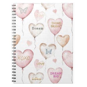 Inspirerende Roze Crème Harten Notitieboek