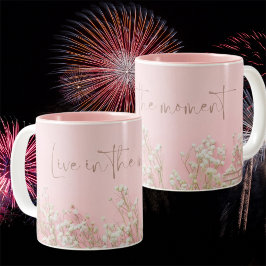 Inspirerende roze keramische mok