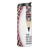 Inspirerende Roze Luipaard Lerares Thermosbeker (Gedraaid links)