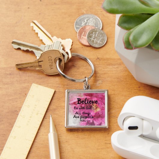 Inspirerende rozen sleutelhanger met Schrift (Bureau)