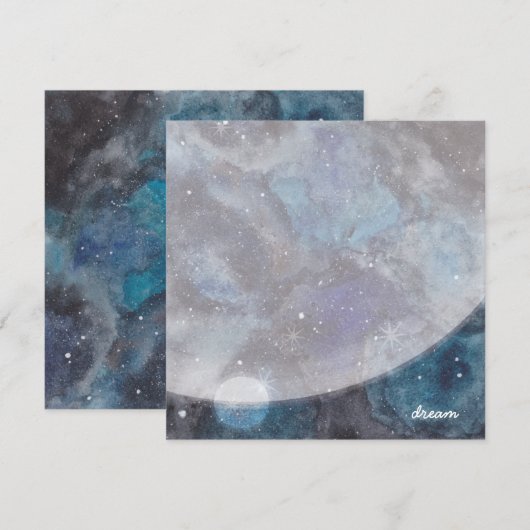 Inspirerende ruimte sterrenstelsel dromen kinderen notitiekaartje (Voorkant / Achterkant)
