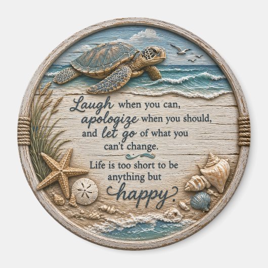 Inspirerende Schildpad Magneet (Voorkant)