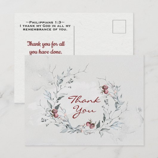 Inspirerende Schrift Filipenzen 1:3 Dank Je Briefkaart (Voorkant / Achterkant)
