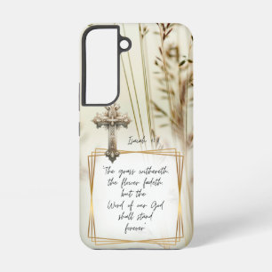 Inspirerende Schriftuur Natuur Gras Beige Kruis Samsung Galaxy Hoesje