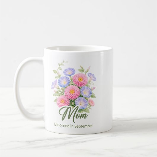 Inspirerende september geboortebloem moeder wrap koffiemok (Links)