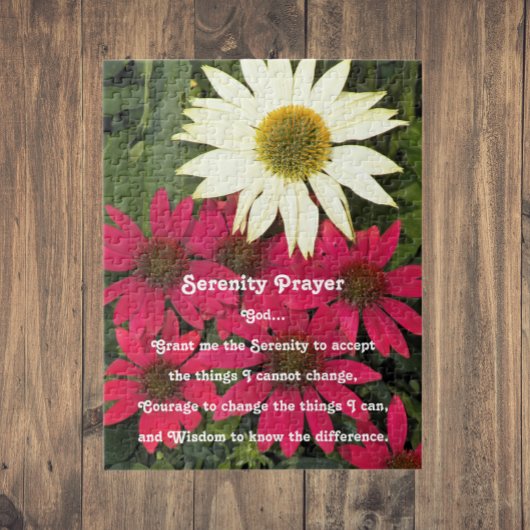 Inspirerende Serenity Gebed Echinacea Bloemen Legpuzzel