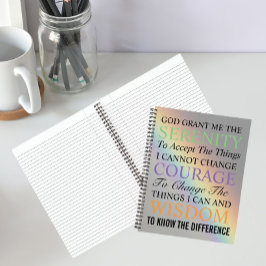 Inspirerende Serenity Gebed Kleurrijke Regenboog Notitieboek