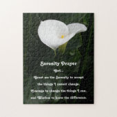 Inspirerende Serenity Prayer Calla Lelie Bloem Legpuzzel (Verticaal)