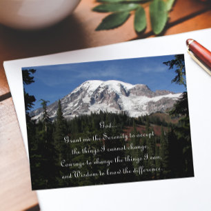 Inspirerende Serenity Prayer Mount Rainier Briefkaart