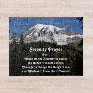 Inspirerende Serenity Prayer Mount Rainier Legpuzzel