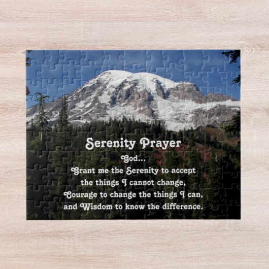 Inspirerende Serenity Prayer Mount Rainier Legpuzzel